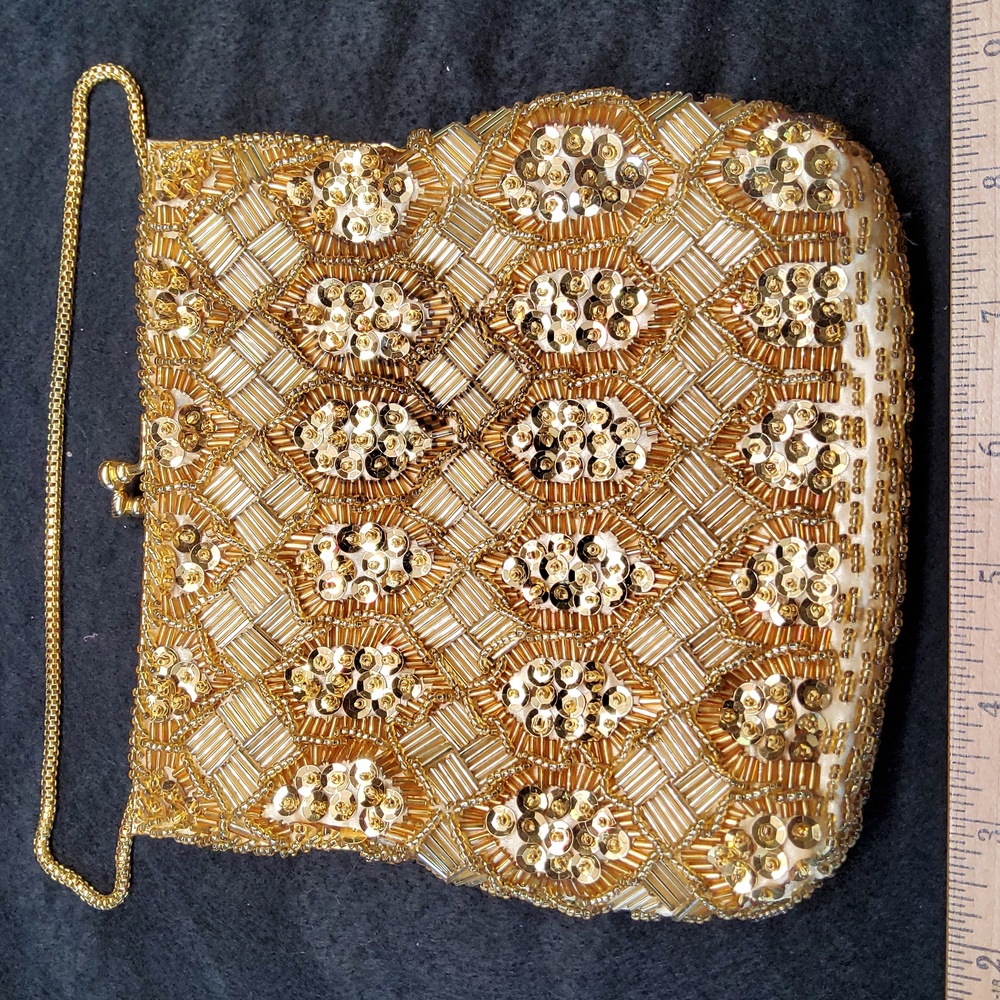 The Fine Arts Bag Co. Gold Beaded Evening Bag/Clutch